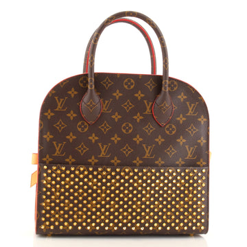 Louis Vuitton Christian Louboutin Shopping Bag Calf Hair and Monogram Canvas