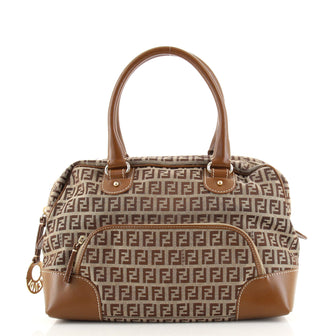 Fendi Front Pocket Satchel Bag Zucchino Canvas Medium