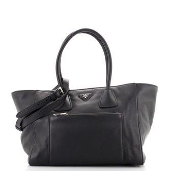 Prada Front Pocket Wing Convertible Tote Vitello Daino