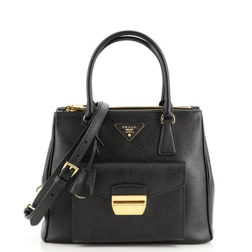 Prada Front Pocket Double Zip Lux Tote Saffiano Leather Small