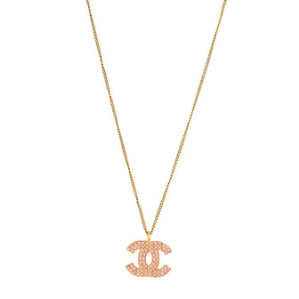 Chanel CC Pendant Necklace Metal with Crystals
