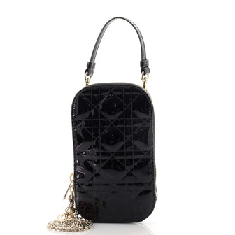 Christian Dior Lady Dior Phone Holder on Chain Cannage Quilt Patent