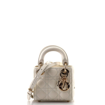 Christian Dior Lady Dior Bag Cannage Quilt Lambskin Micro