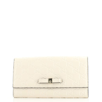 Gucci Bow Continental Wallet Guccissima Leather