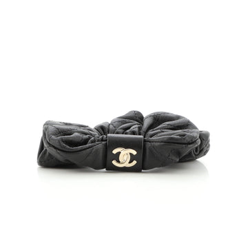 Chanel CC Scrunchie Quilted Lambskin and Metal