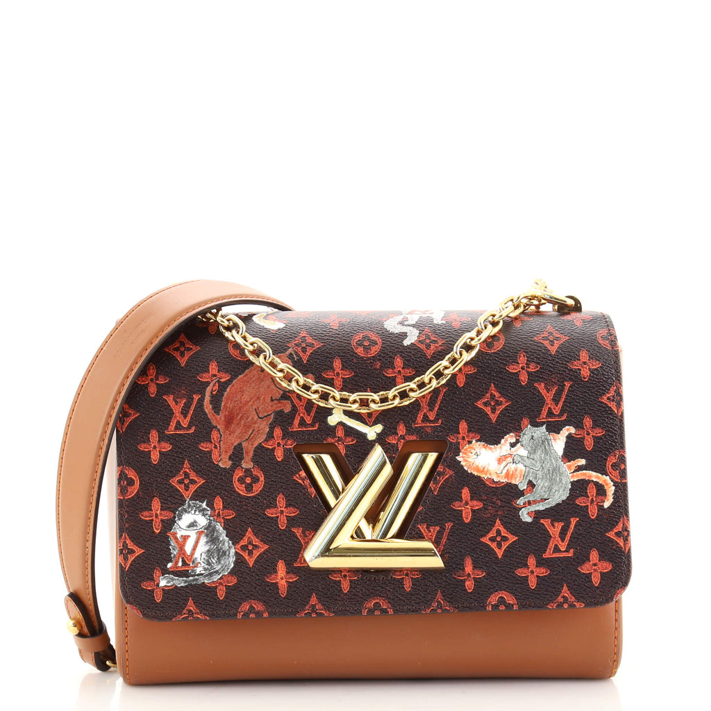 Louis Vuitton Twist Handbag Limited Edition Grace Coddington Catogram  Canvas MM