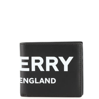 Burberry Logo International Bifold Wallet Printed Leather Compact