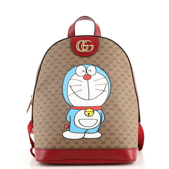 Gucci Doraemon Zip Backpack Printed Mini GG Coated Canvas