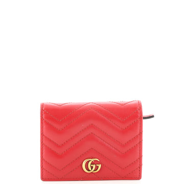Gucci GG Marmont Flap Card Case Matelasse Leather