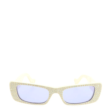 Gucci Interlocking G Square Sunglasses Crystal Embellished Acetate