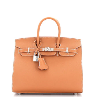 Hermes Birkin Sellier Bag Brown Epsom with Palladium Hardware 25