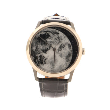Hermes Slim d'Hermes Clair de Lune Quartz Watch Titanium and Alligator 39
