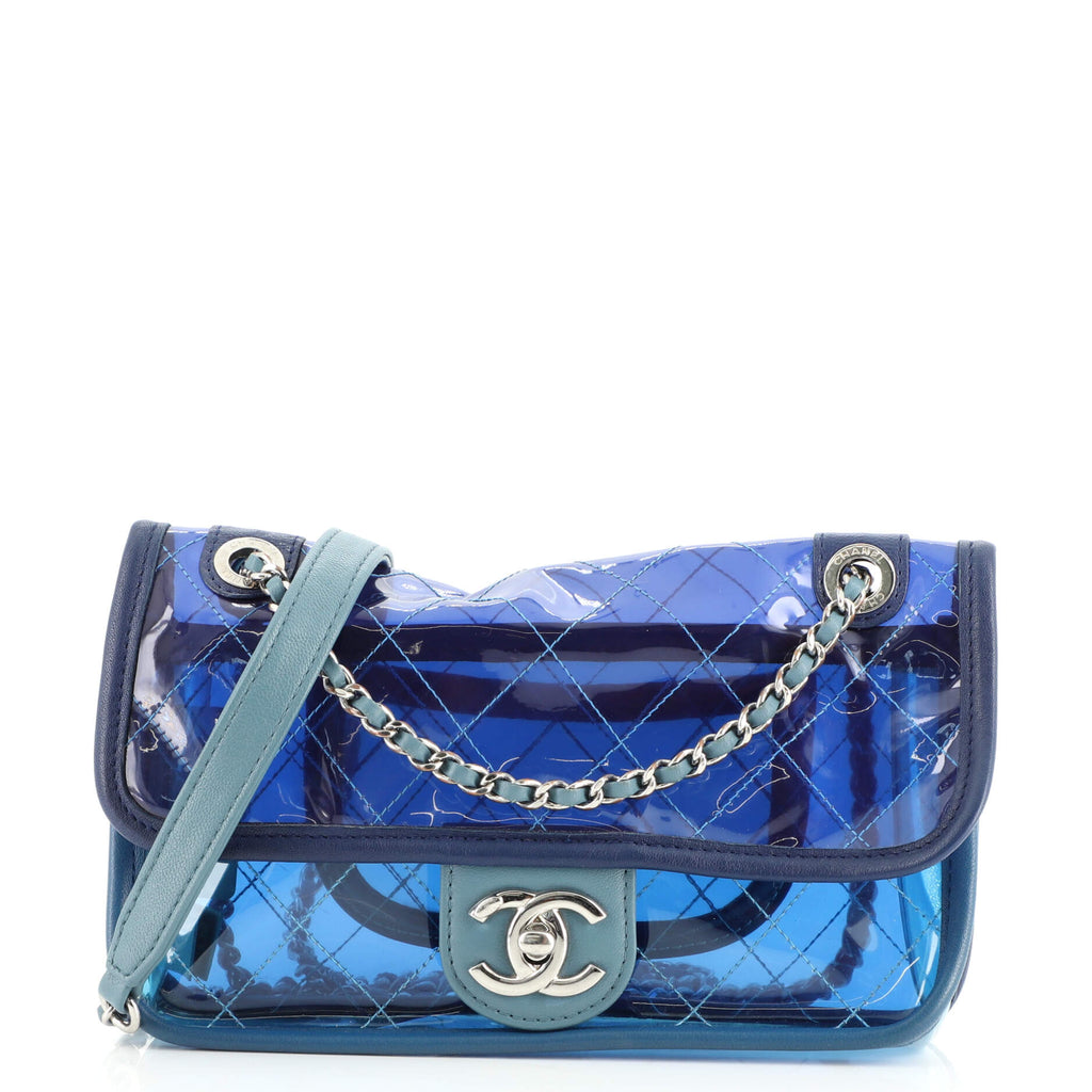 Chanel Coco Splash Transparent Flap Bag PVC / Lambskin Bag Silvery