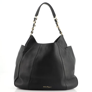 Salvatore Ferragamo Side Pocket Chain Hobo Leather Medium