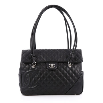 Chanel Cambon Flap Tote Quilted Leather Large