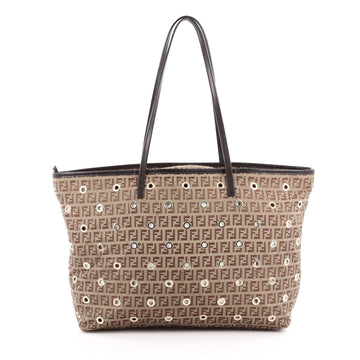 Fendi Grommet Roll Tote Zucca Canvas Large