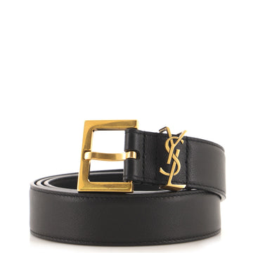 Saint Laurent Classic Monogram Square Buckle Belt Leather Medium