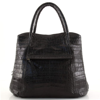 Nancy Gonzalez Front Pocket Tote Crocodile Large