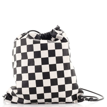 Saint Laurent Teddy Drawstring Backpack Printed Coated Canvas Large