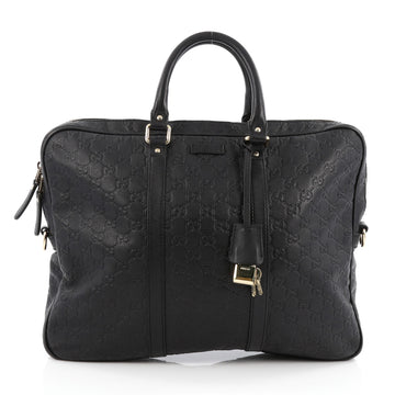 Gucci Convertible Briefcase Guccissima Leather Large Black