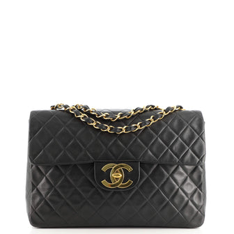 Chanel Vintage Classic Single Flap Bag Quilted Lambskin Maxi