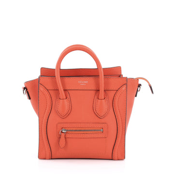 Celine Luggage Handbag Grainy Leather Nano