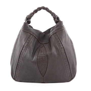 Bottega Veneta Braided Handle Hobo Cervo with Intrecciato Detail Large