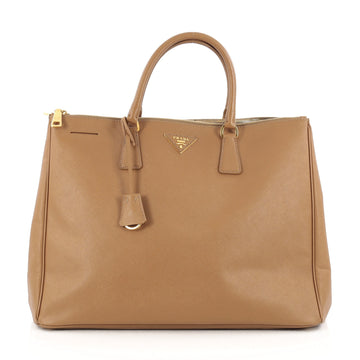 Prada Double Zip Lux Tote Saffiano Leather Large brown