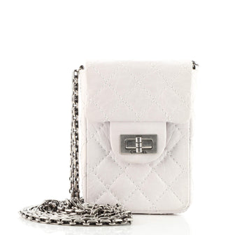 Chanel Vintage Reissue 2.55 Phone Holder Crossbody Bag Quilted Aged Calfskin