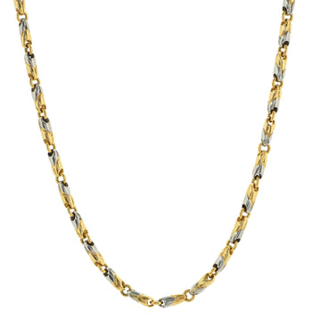 Bvlgari Passo Doppio Necklace 18K Yellow Gold and Stainless Steel