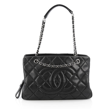 Chanel Timeless CC Shopping Tote Quilted Caviar Medium Black