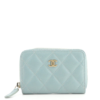 Chanel CC Zip Coin Purse Quilted Caviar Small