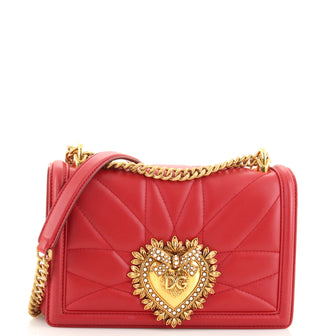 Dolce & Gabbana Devotion Crossbody Bag Quilted Leather Medium