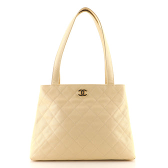 Chanel Vintage CC Tote Quilted Caviar Large