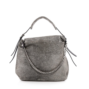 Jimmy Choo Biker Bag Suede Large Gray