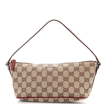 Gucci Vintage Boat Pochette GG Canvas Small