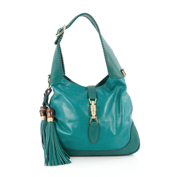 Gucci New Jackie Handbag Leather Medium Blue