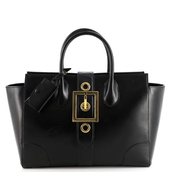Gucci Lady Buckle Top Handle Bag Leather Medium
