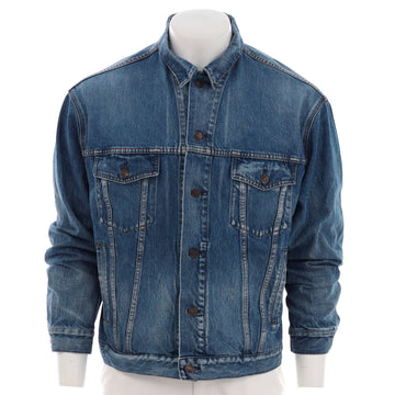 Balenciaga Men's Logo Oversized Jacket Denim