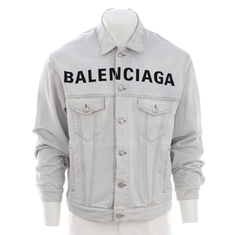 Balenciaga Men's Logo Oversized Jacket Denim