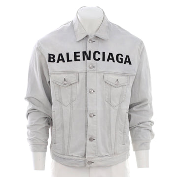 Balenciaga Men's Logo Oversized Jacket Denim