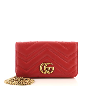 Gucci GG Marmont Chain Flap Bag Matelasse Leather Mini