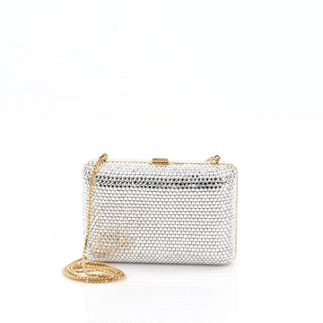 Judith Leiber Minaudiere Crystal Small Silver