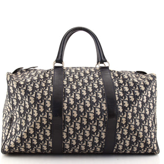 Christian Dior Vintage Trotter Boston Bag Diorissimo Canvas Large