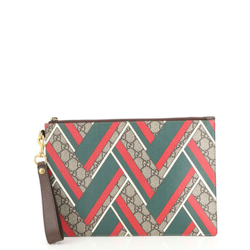 Gucci Zipped Pouch Printed GG Coated Canvas Medium