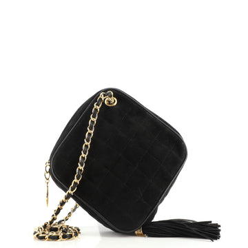 Chanel Vintage Diamond Tassel Crossbody Quilted Suede Mini