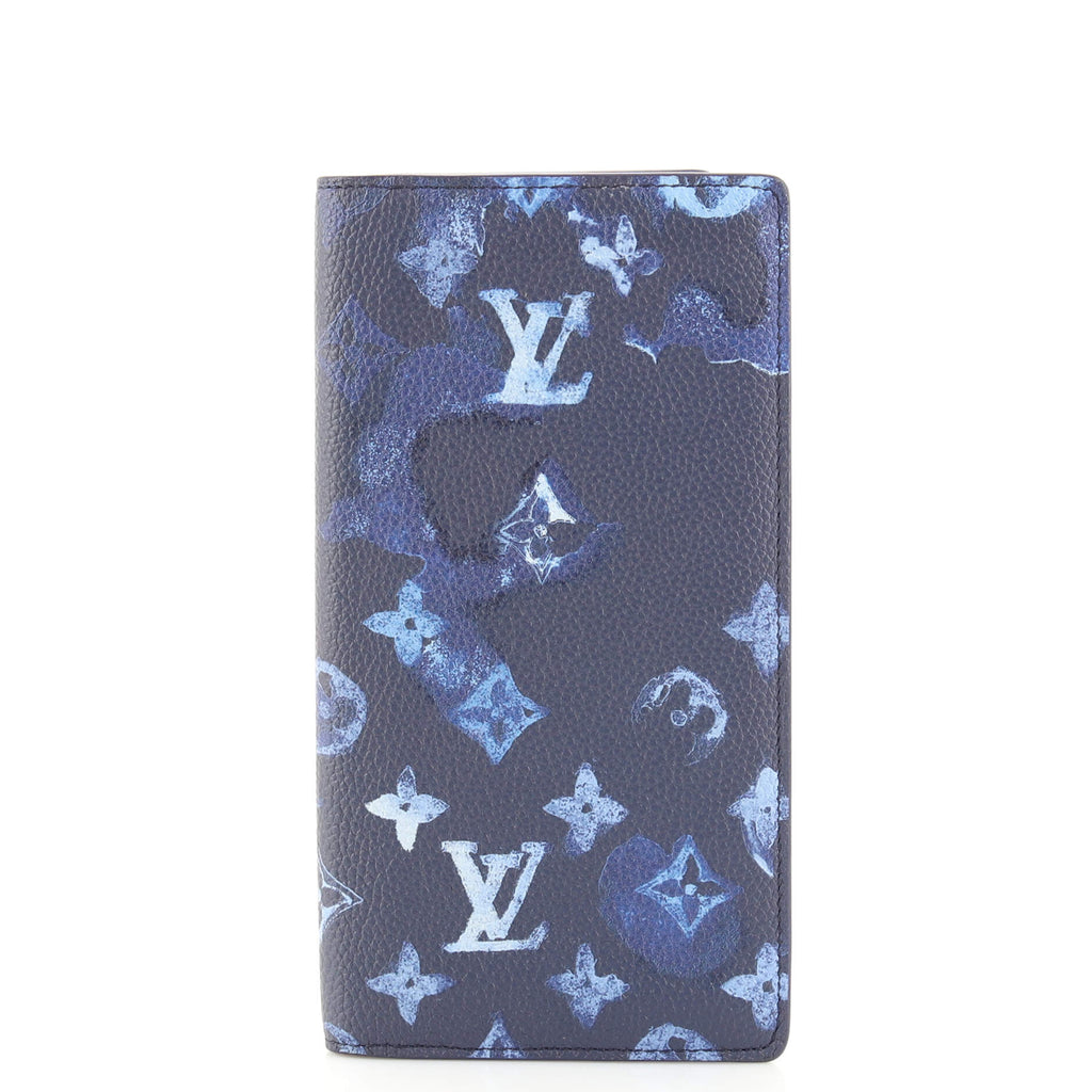 Louis Vuitton Brazza Wallet Limited Edition Monogram Ink Watercolor Leather  Blue 16368835