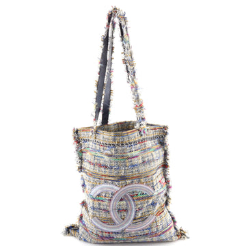 Chanel CC Shopping Tote Tweed Large