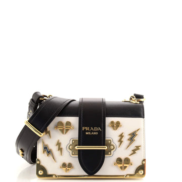 Prada Cahier Crossbody Bag Embellished Leather Small