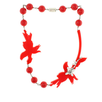 Prada Flower Collar Necklace Resin with Metal and Crystals